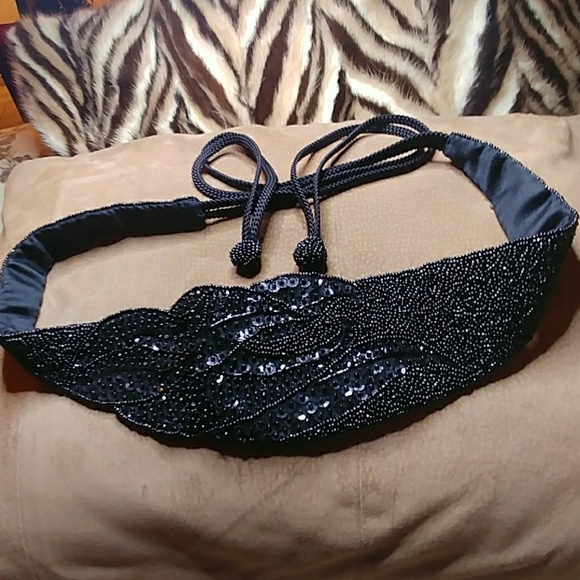 Christian Dior Accessories - Christian Dior hand-beaded cumberbund vintage belt